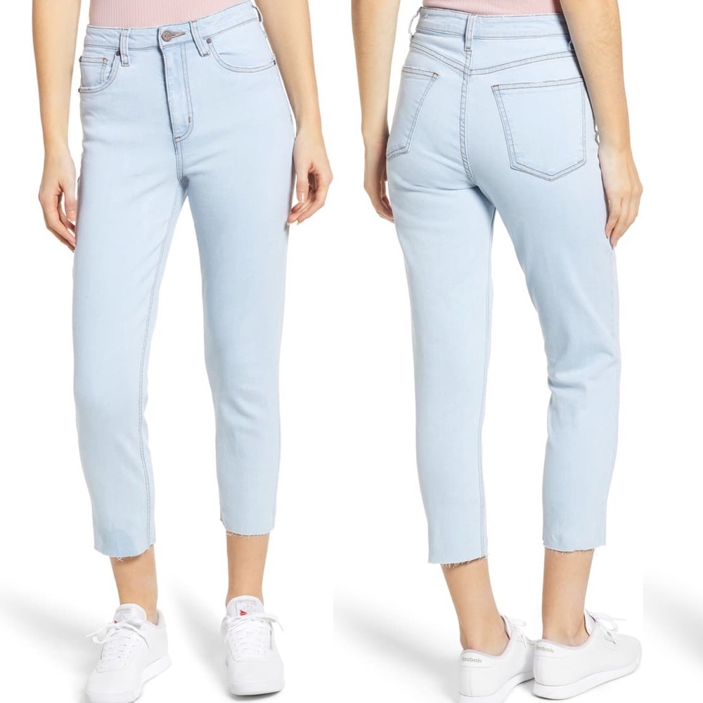 BP light wash crop mom jeans